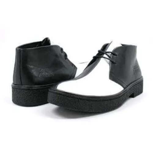 British Walkers Playboy Men's Black White Leather
