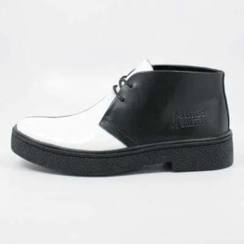 British Walkers Playboy Men's Black White Leather