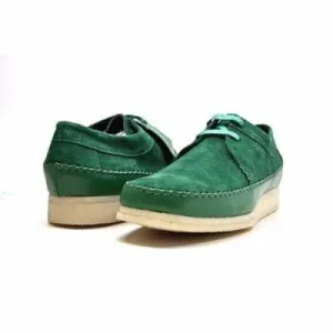 British Walkers Somerset Weaver Low Top Style Men's Dark Green Suede Crepe Sole