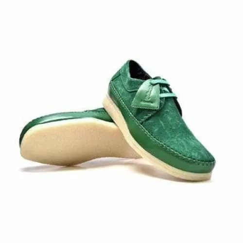 British Walkers Somerset Weaver Low Top Style Men's Dark Green Suede Crepe Sole