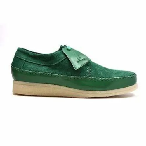 British Walkers Somerset Weaver Low Top Style Men's Dark Green Suede Crepe Sole