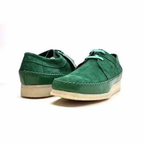 British Walkers Somerset Weaver Low Top Style Men's Dark Green Suede Crepe Sole