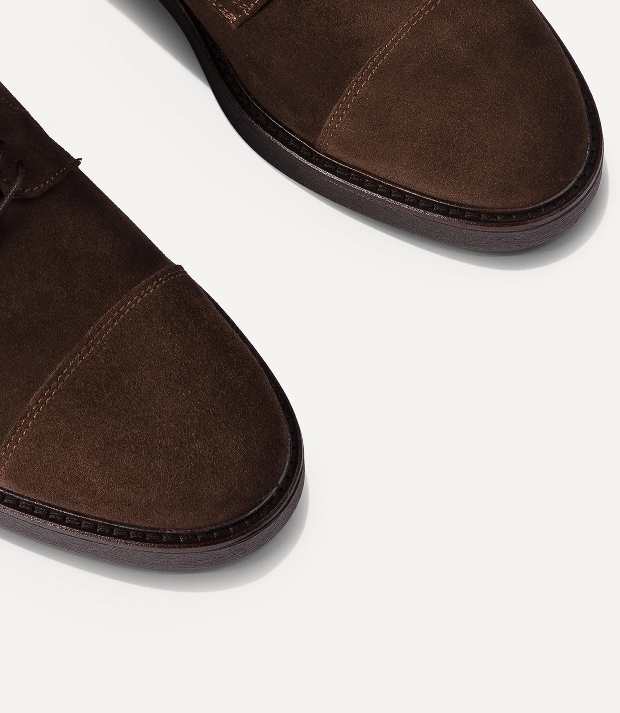 Brown suede derby shoes