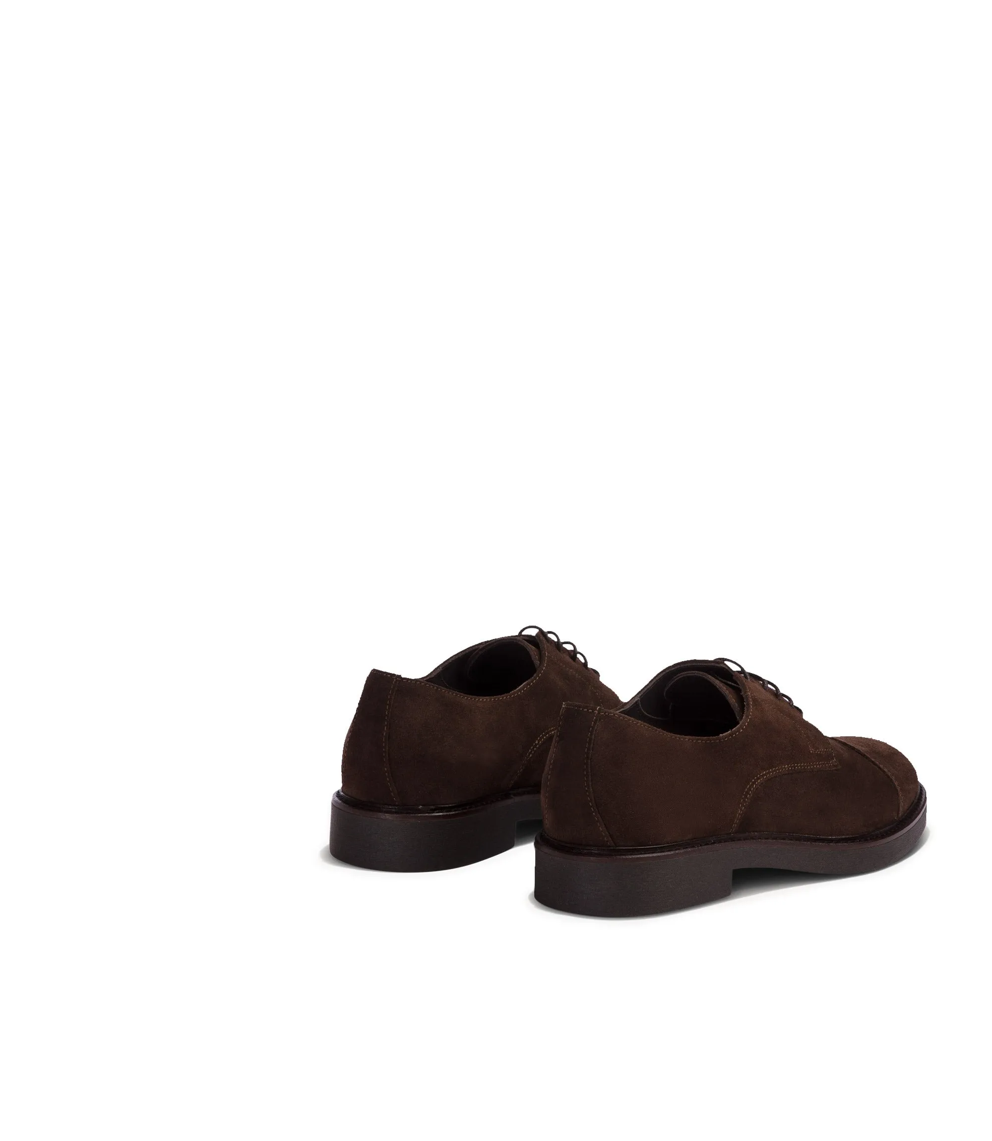 Brown suede derby shoes