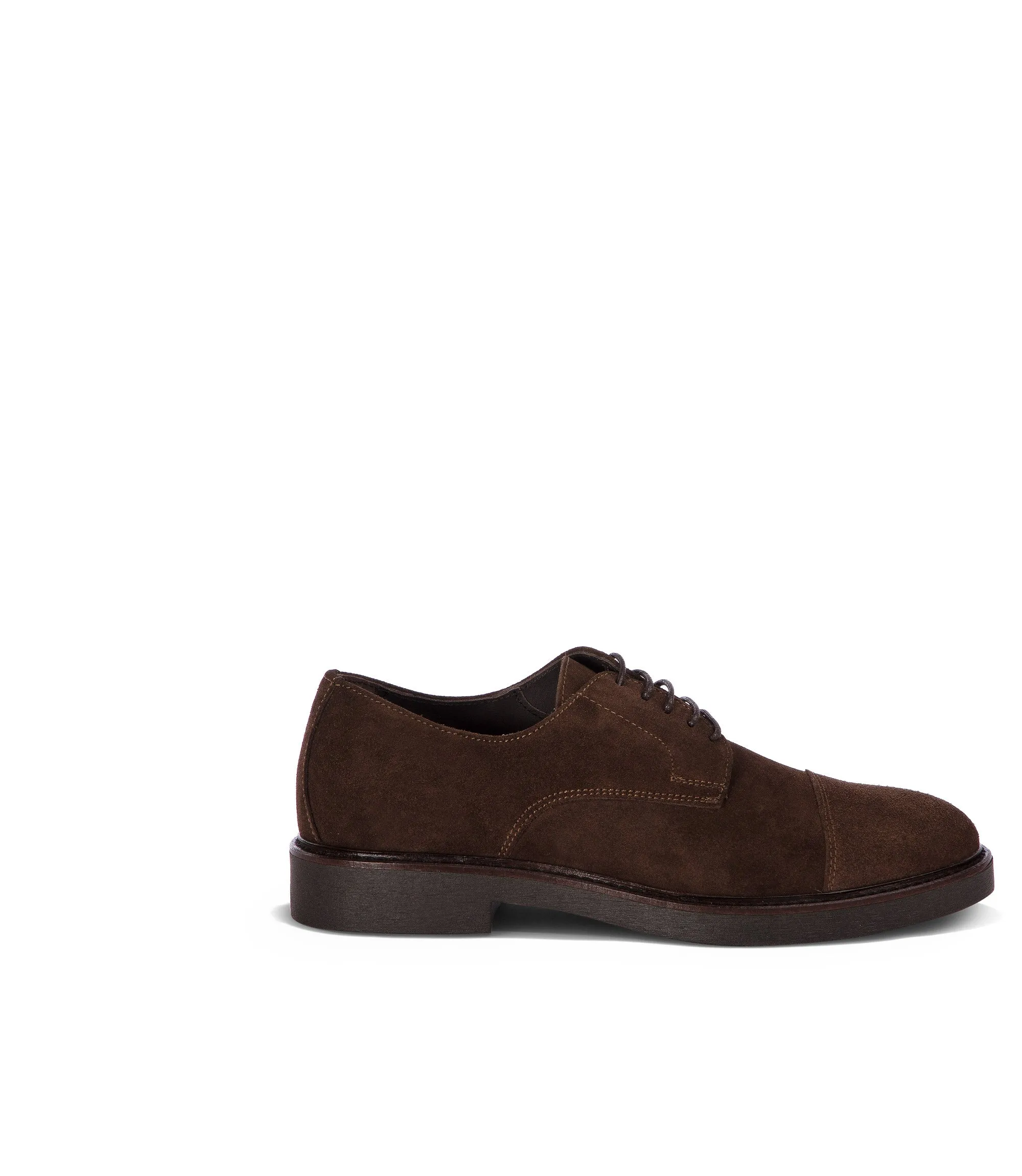 Brown suede derby shoes