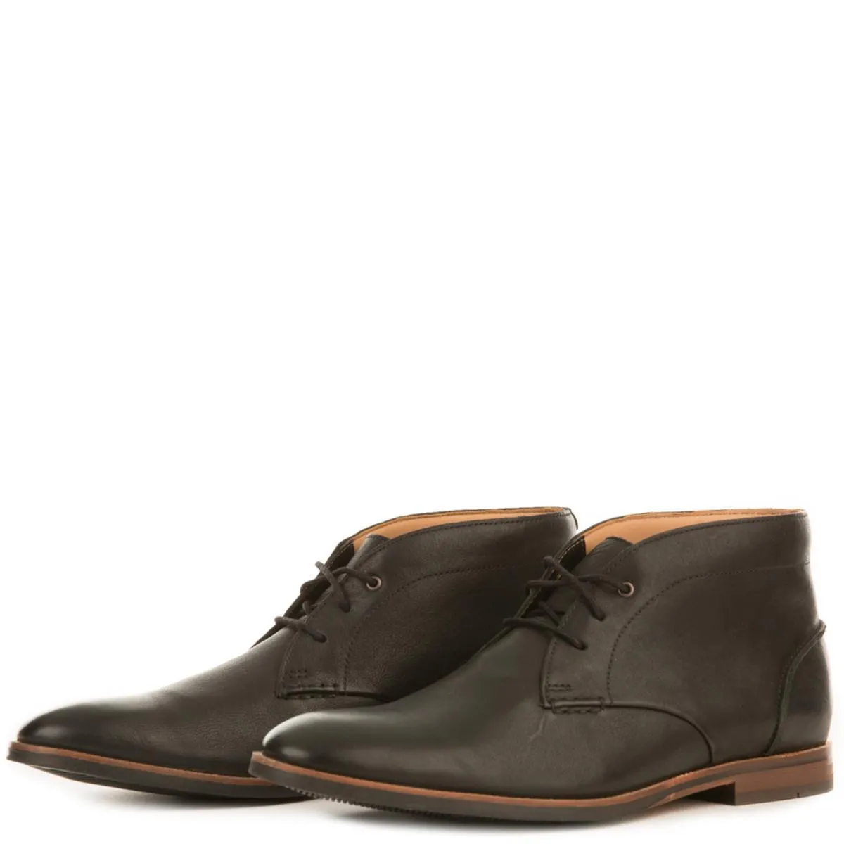 Broyd Mid Black Leather Chukka Boots BLACK