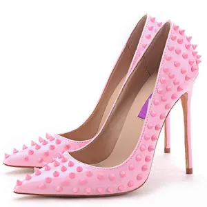 Bubblegum Pink Rivet High Heels For Wedding Party Dress Shoes