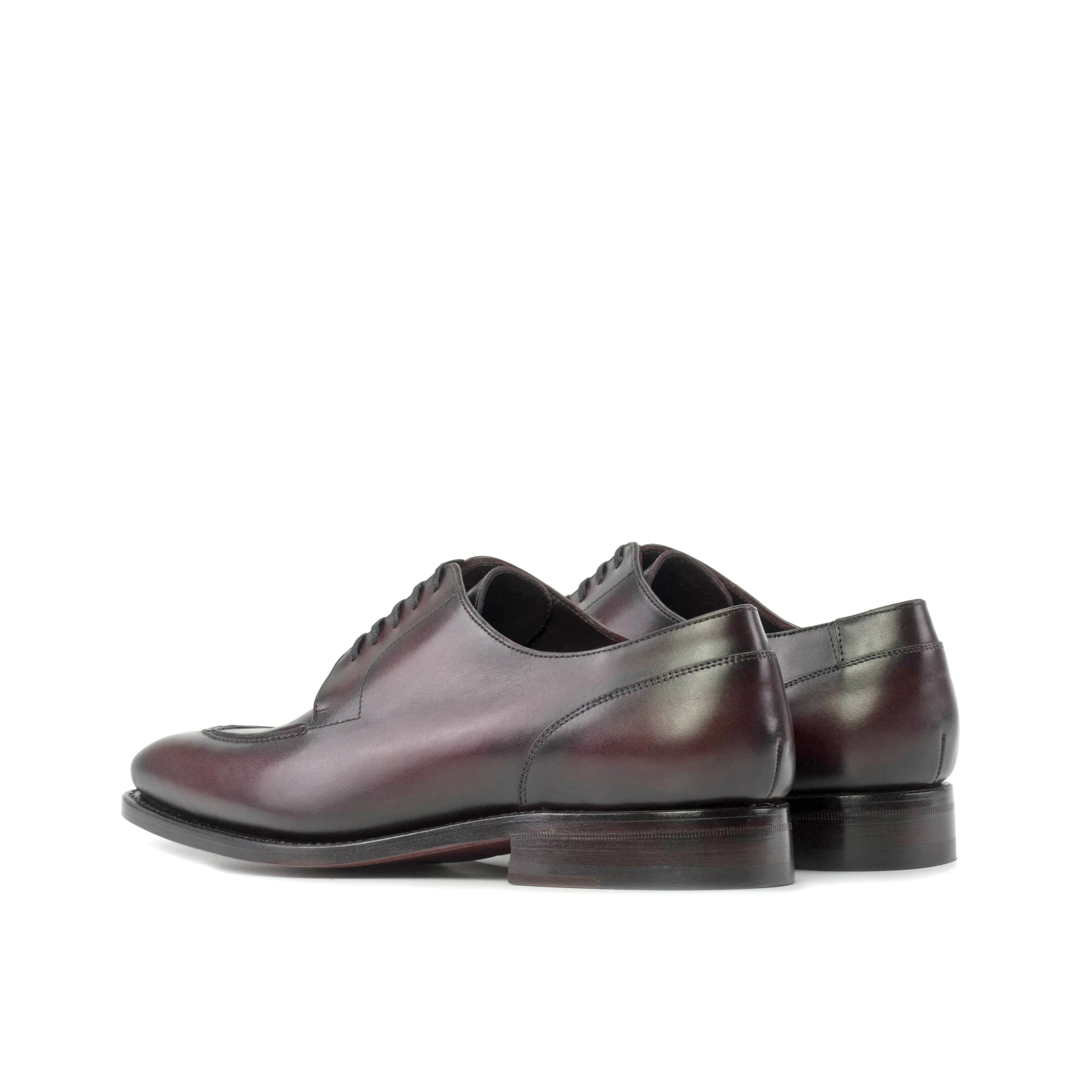 Burgundy Box Calf Leather Split Toe Derby