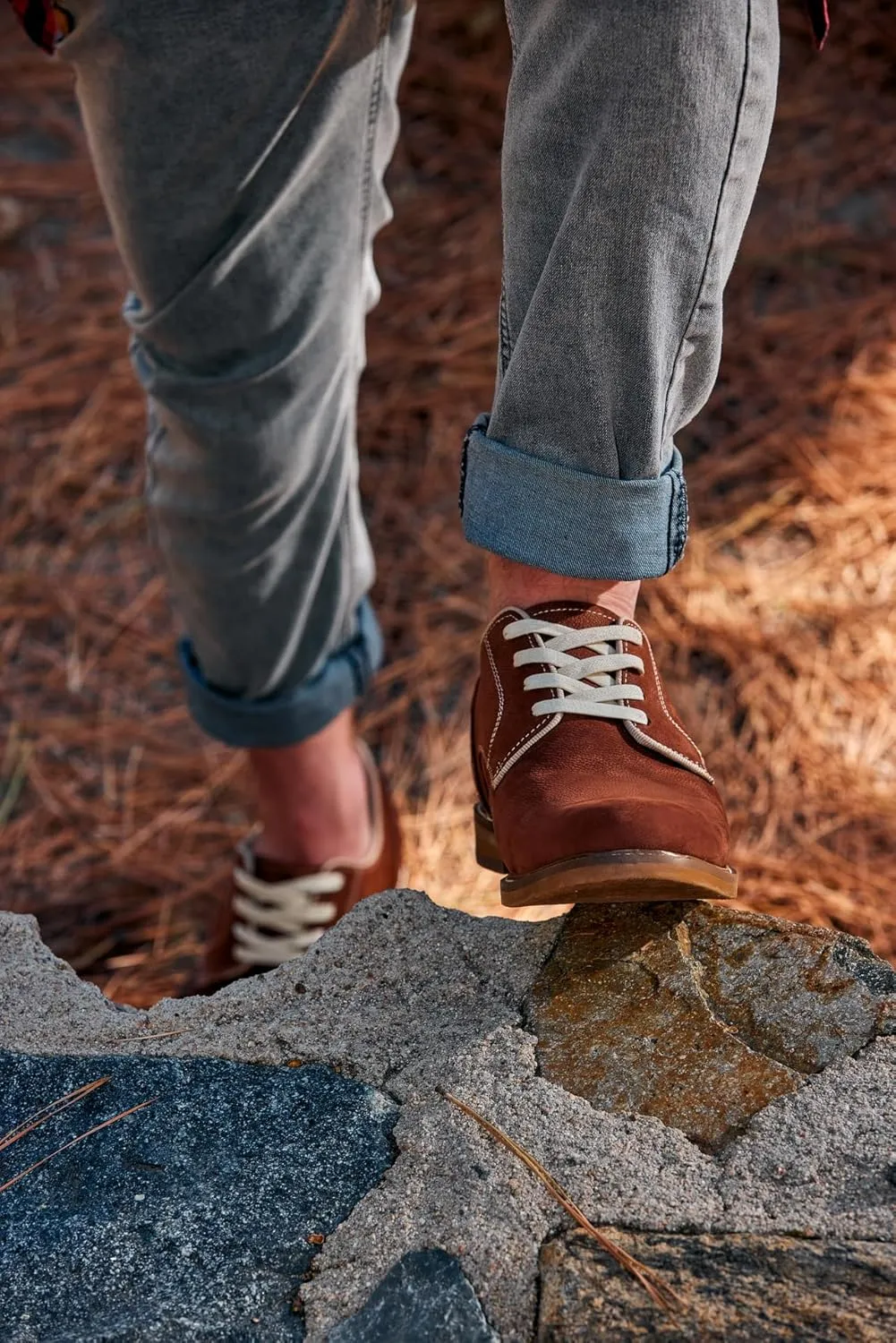 CALTO Men's Invisible Height Increasing Elevator Shoes - Terracotta Brown Lace-up Premium Leather Casual Derby - 3 Inches Taller - J1313 - Size 10 D(M) US