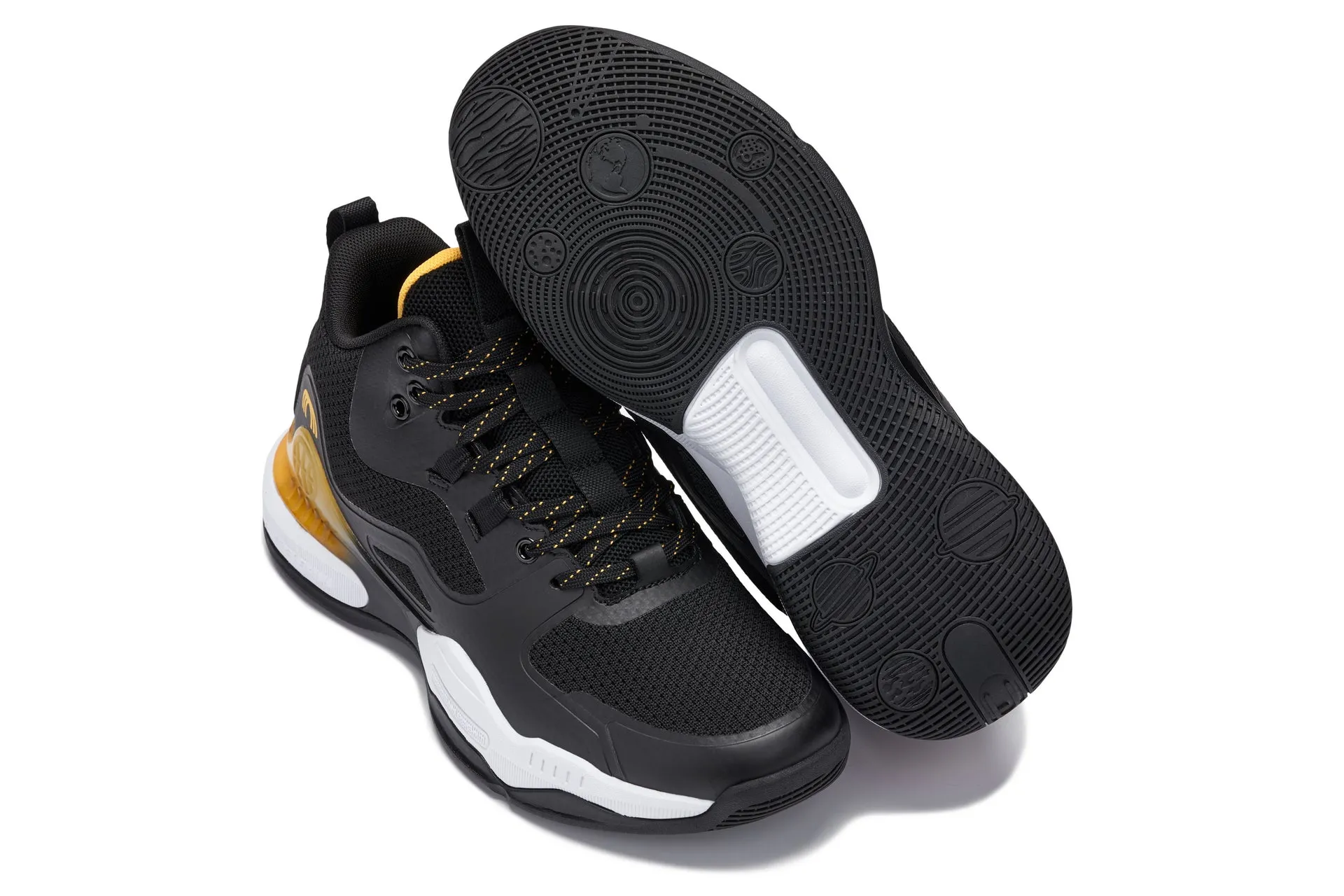 CALTO - Q391 - 3 Inches Taller (Black/Orange) - Basketball High-Top Sneakers