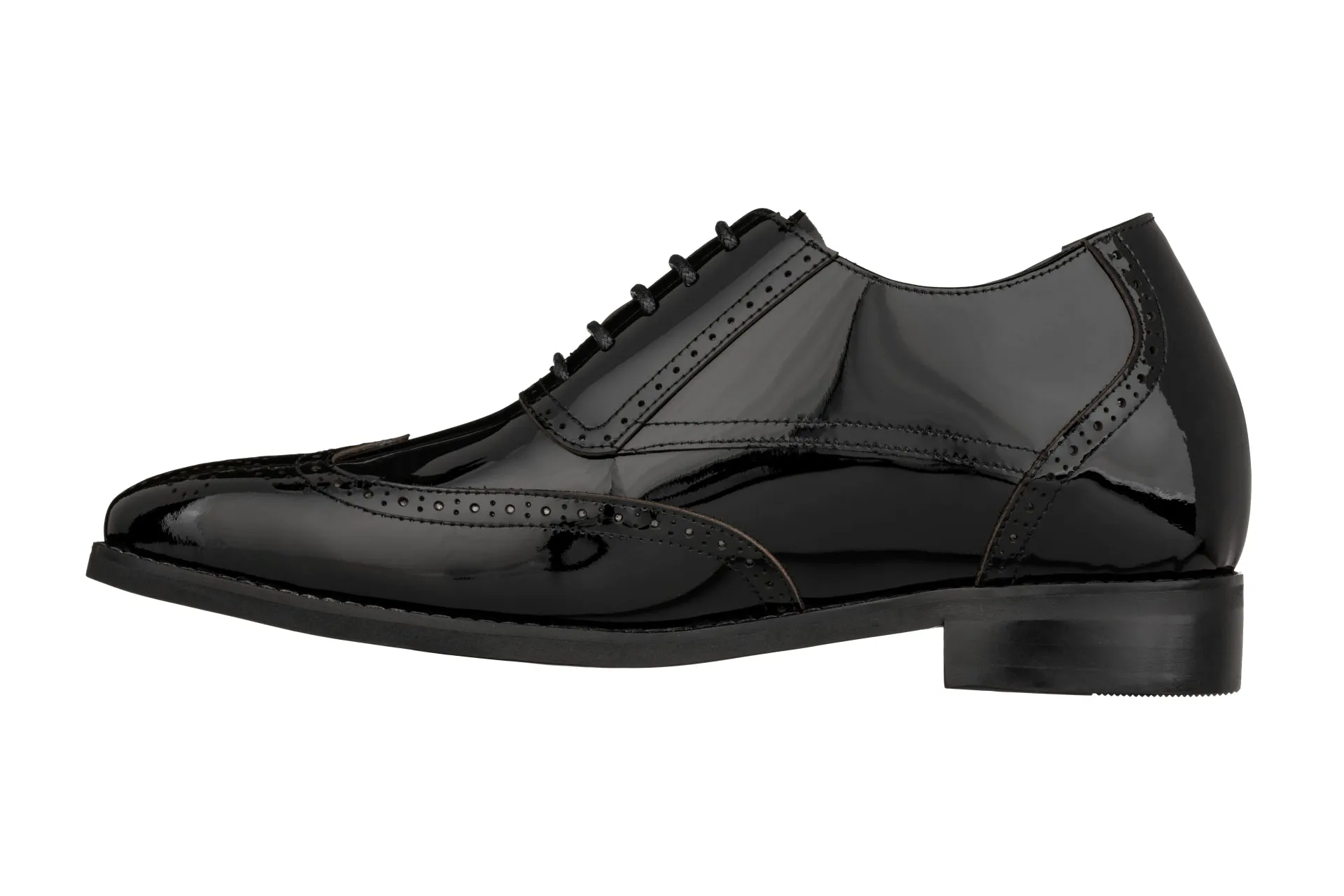 CALTO - S1015 - 3 Inches Taller (Black) - Patent Leather Dress Oxford