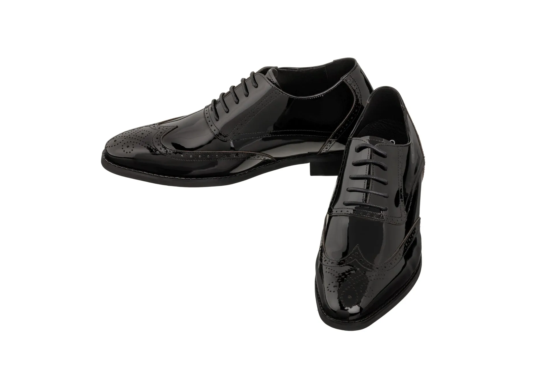 CALTO - S1015 - 3 Inches Taller (Black) - Patent Leather Dress Oxford