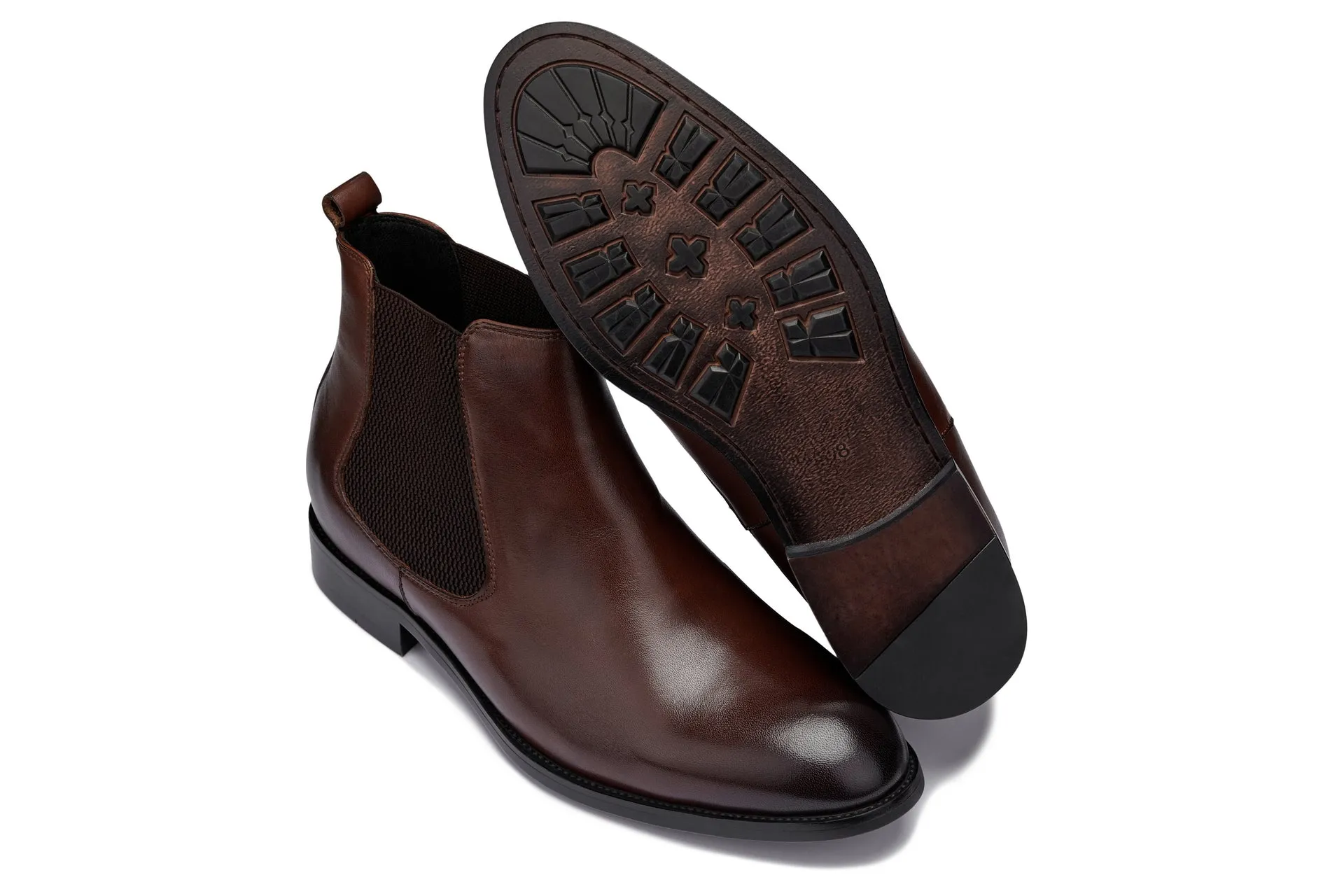 CALTO - Y72231 - 2.8 Inches Taller (Coffee Brown) - Chelsea Boots