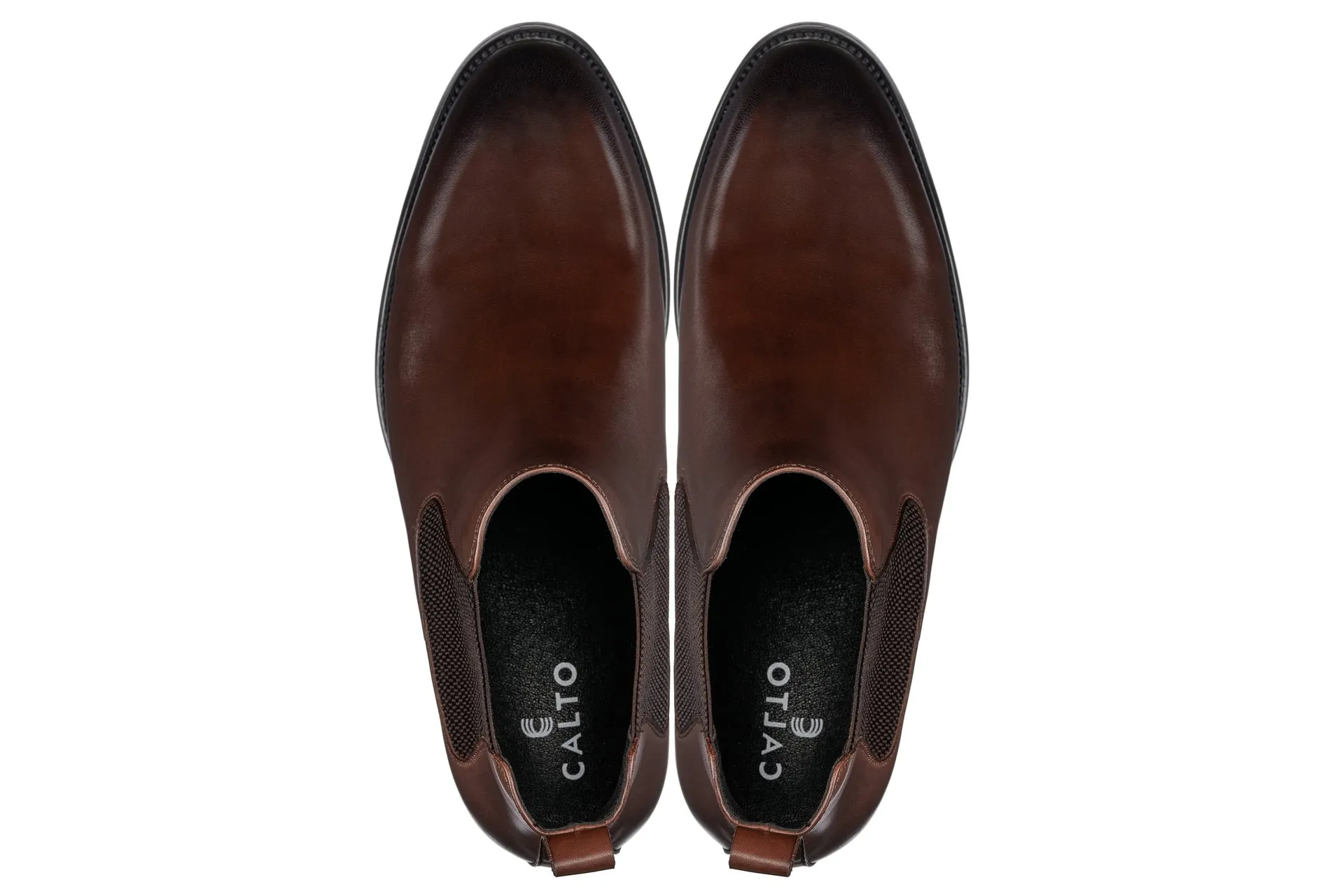 CALTO - Y72231 - 2.8 Inches Taller (Coffee Brown) - Chelsea Boots