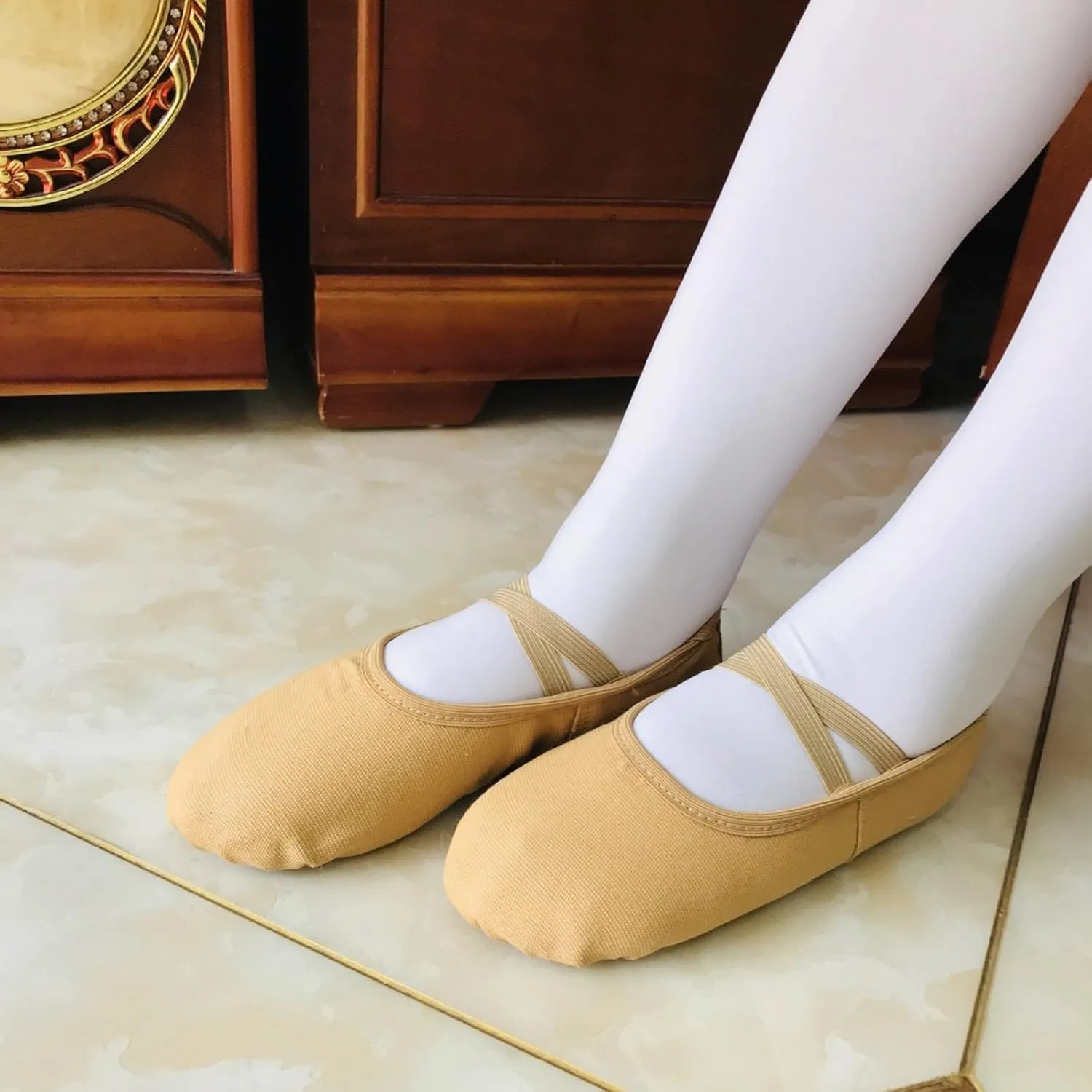 Canvas Ballet Dance Shoes Girls Ballet Shoes Stretch Split Sole for Perform Dance Yoga Ballet Shoes for Toddler Girls