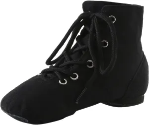 Canvas Jazz Boots for Girls Lace-up Dancing Sneakers for Boys Split-Sole Dance Shoes Ballet Girl Sandals