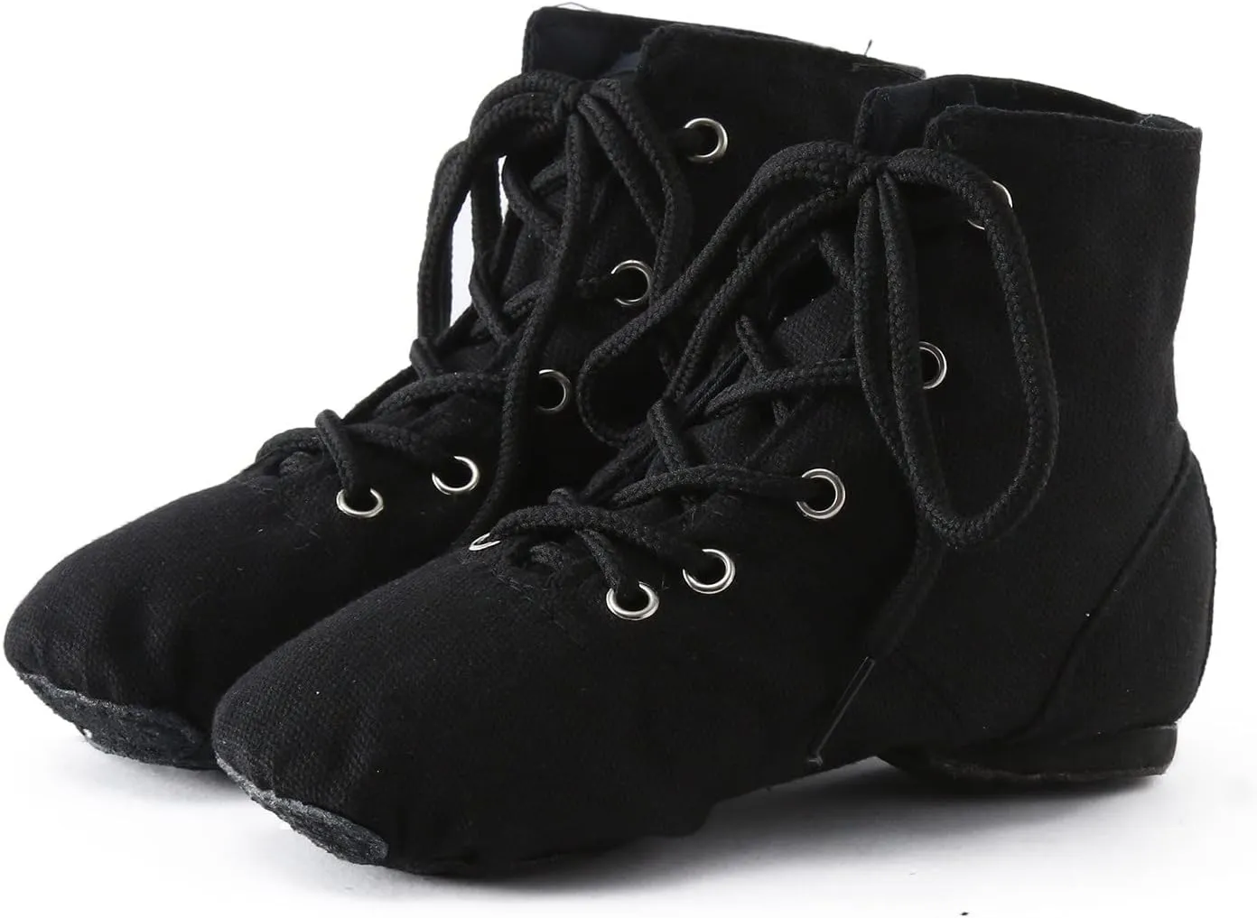 Canvas Jazz Boots for Girls Lace-up Dancing Sneakers for Boys Split-Sole Dance Shoes Ballet Girl Sandals