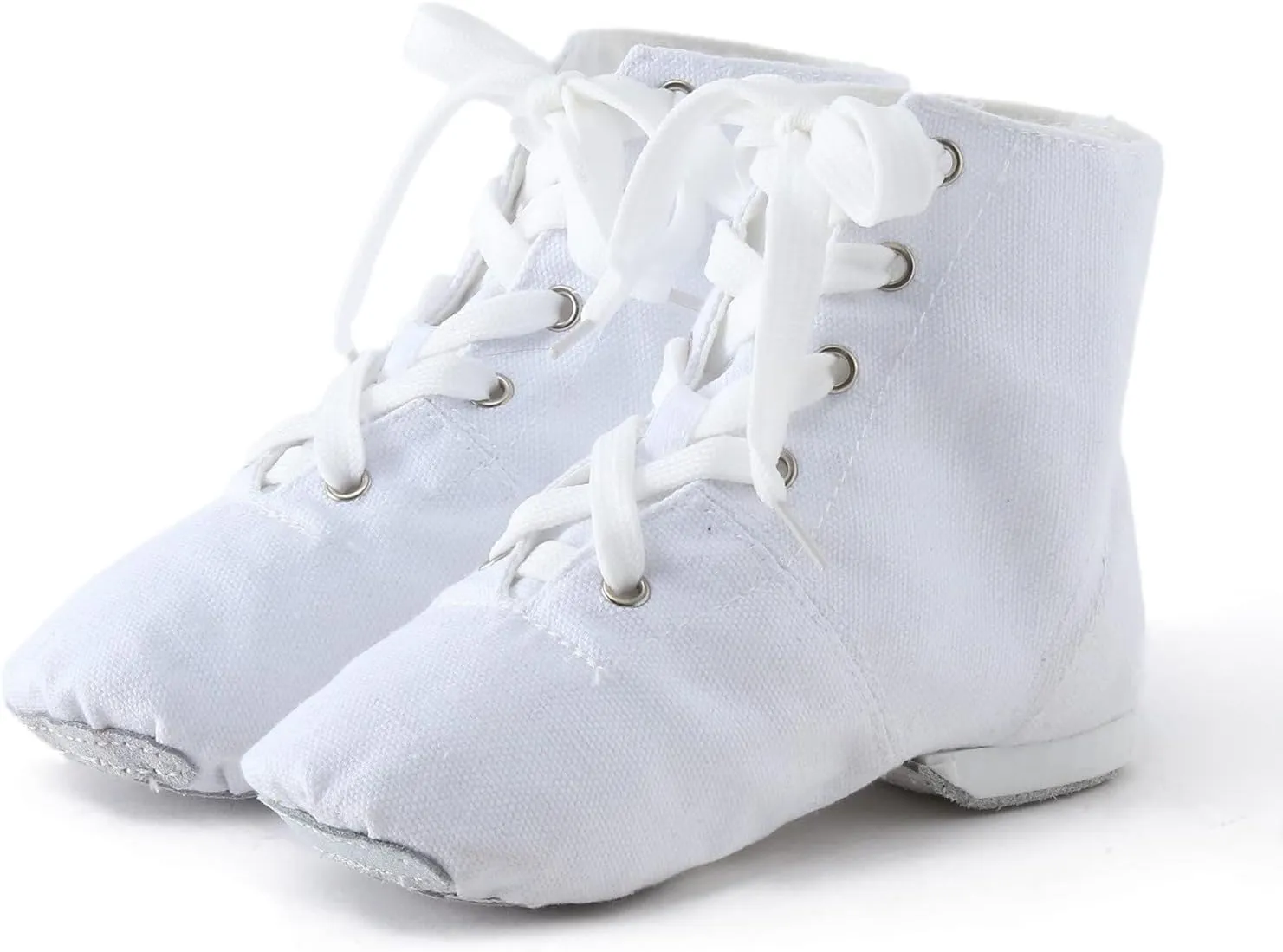 Canvas Jazz Boots for Girls Lace-up Dancing Sneakers for Boys Split-Sole Dance Shoes Ballet Girl Sandals
