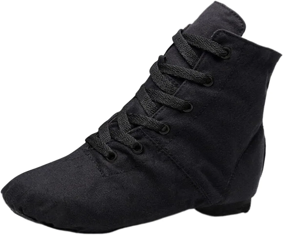 Canvas Jazz Dancing Sneakers Ballet Dance Boots for Girls Boys Jazz Boots for Girls Black Jazz Shoes Kids Boot