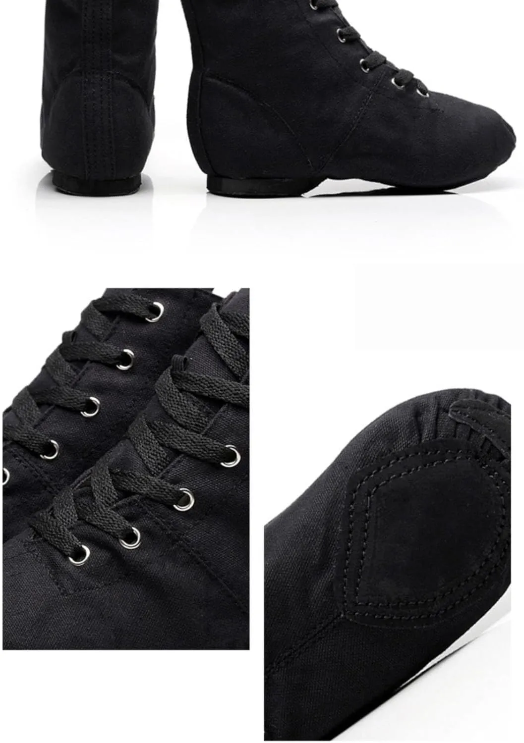 Canvas Jazz Dancing Sneakers Ballet Dance Boots for Girls Boys Jazz Boots for Girls Black Jazz Shoes Kids Boot