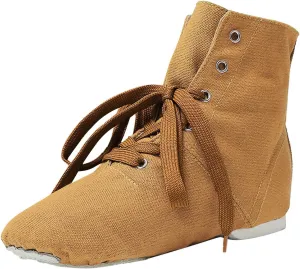 Canvas Lace up Practice Jazz Dance Boots Ankle Boots Split Sole Ballet Dancing Sneakers for Adult Men Women Kid