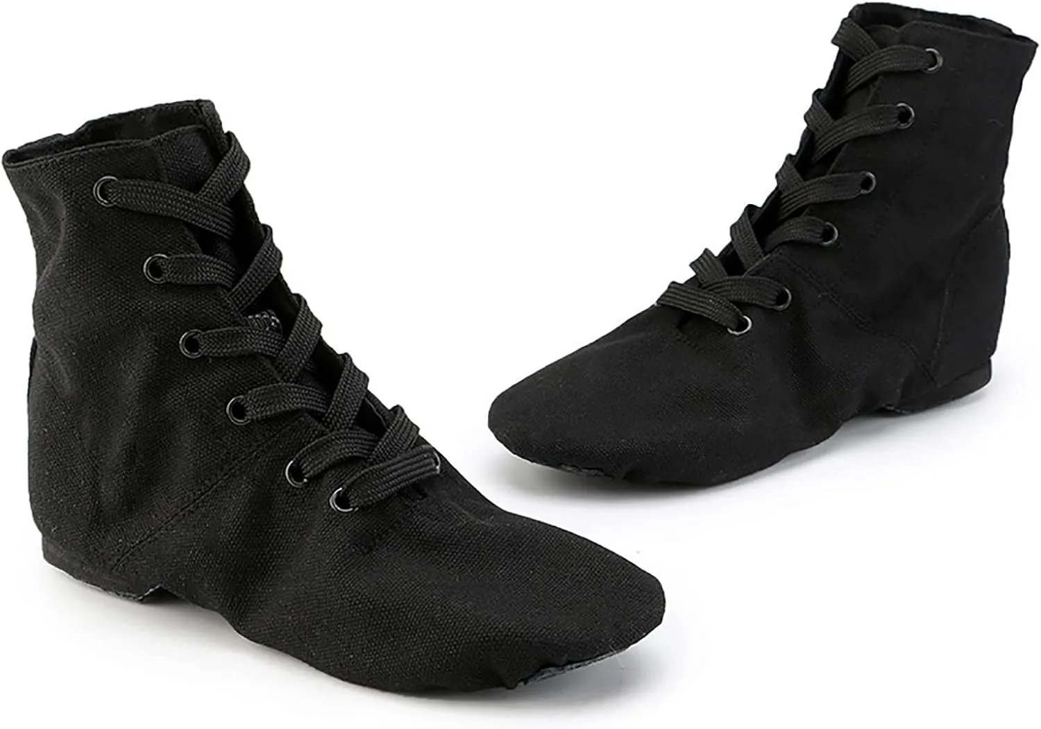 Canvas Lace up Practice Jazz Dance Boots Ankle Boots Split Sole Ballet Dancing Sneakers for Adult Men Women Kid
