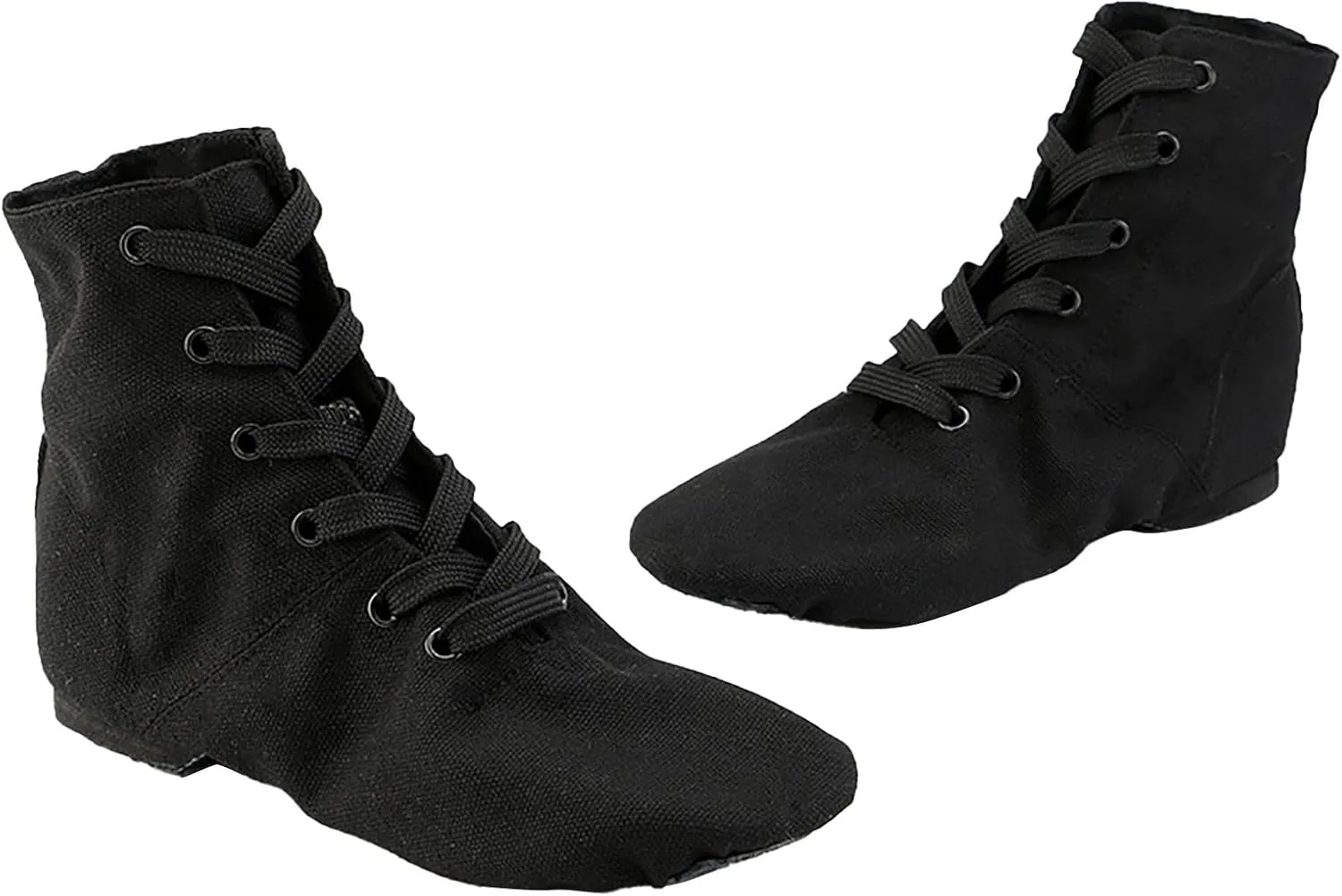 Canvas Lace up Practice Jazz Dance Boots Ankle Boots Split Sole Ballet Dancing Sneakers for Adult Men Women Kid