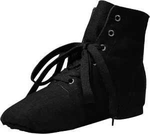 Canvas Lace up Practice Jazz Dance Boots Ankle Boots Split Sole Ballet Dancing Sneakers for Adult Men Women Kid