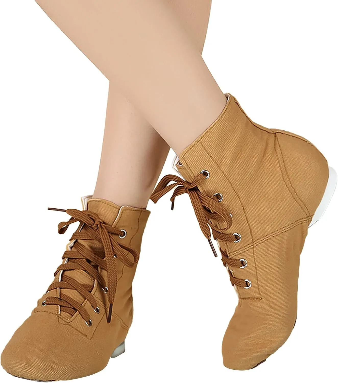 Canvas Lace up Practice Jazz Dance Boots Ankle Boots Split Sole Ballet Dancing Sneakers for Adult Men Women Kid