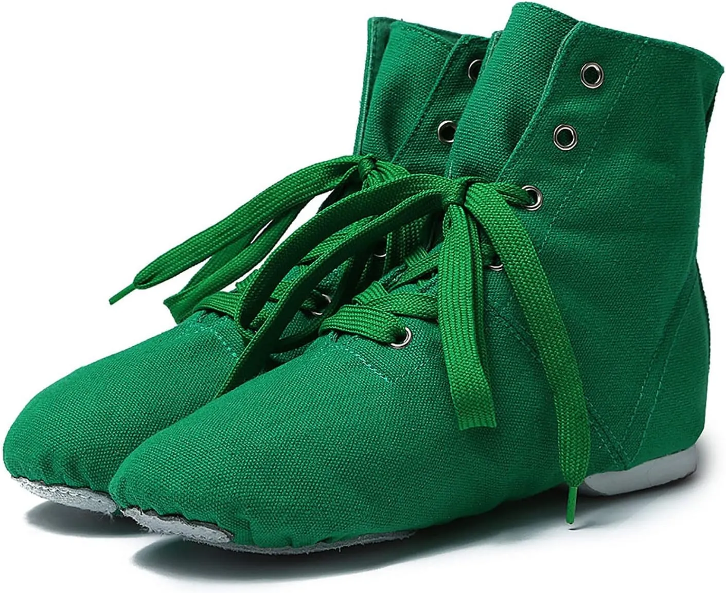 Canvas Lace up Practice Jazz Dance Boots Ankle Boots Split Sole Ballet Dancing Sneakers for Adult Men Women Kid