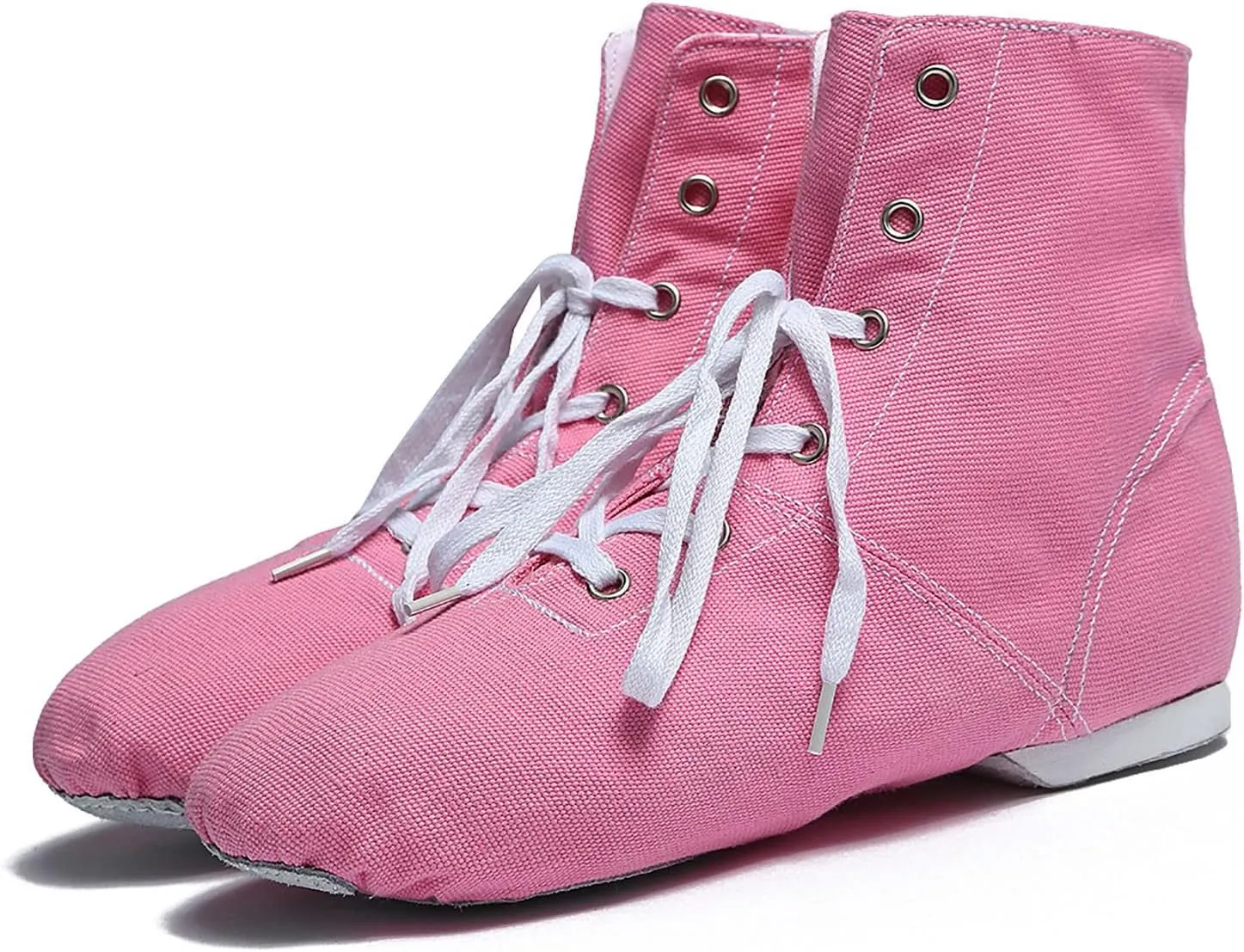 Canvas Lace up Practice Jazz Dance Boots Ankle Boots Split Sole Ballet Dancing Sneakers for Adult Men Women Kid
