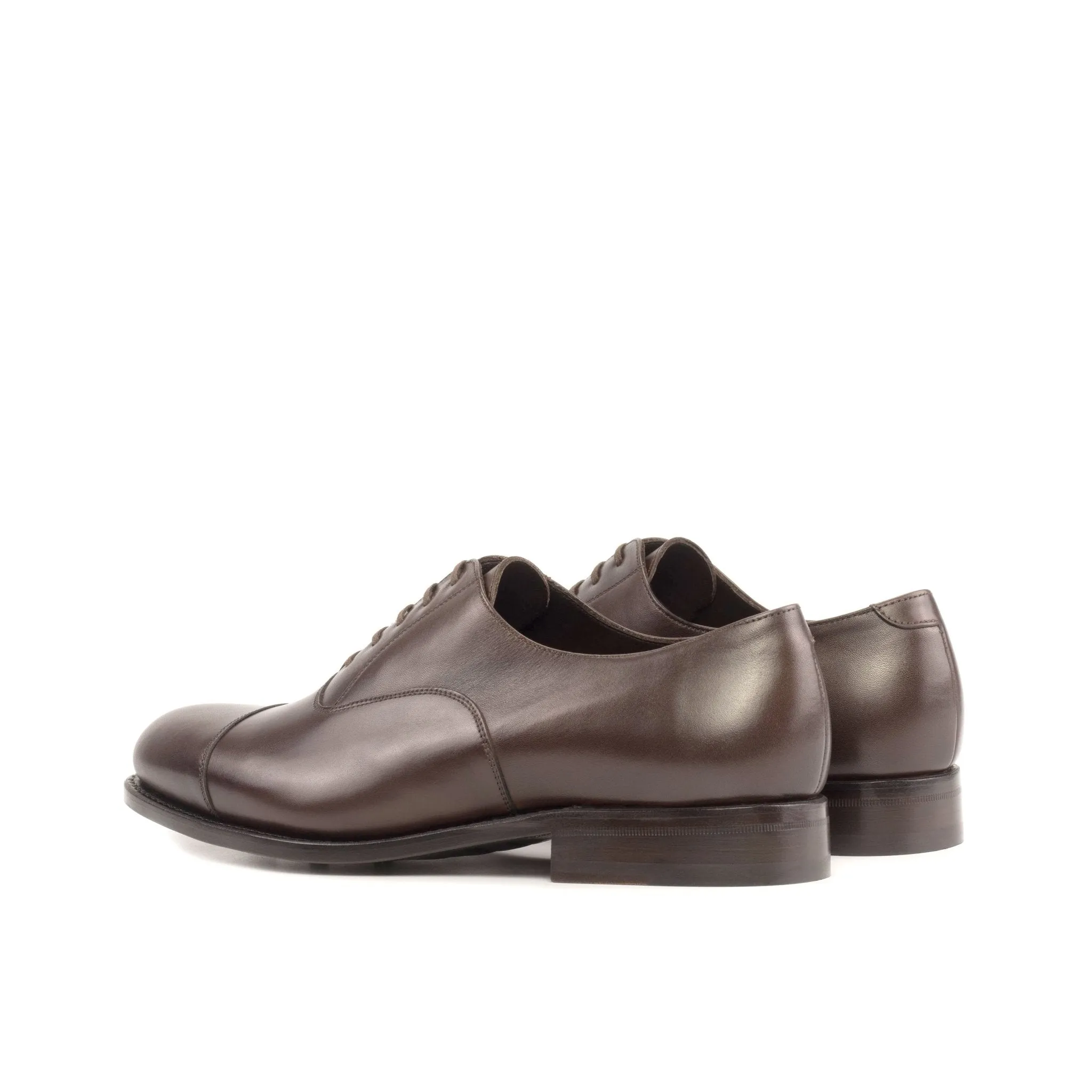 Cap Toe Oxford in Dark Brown Box Calf