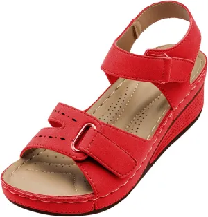 Cathalem Orthopedic Wedge Sandals for Women Summer Platform Ankle Strap Sandals Casual Open Toe Sandals Comfortable Outdoor Sandals