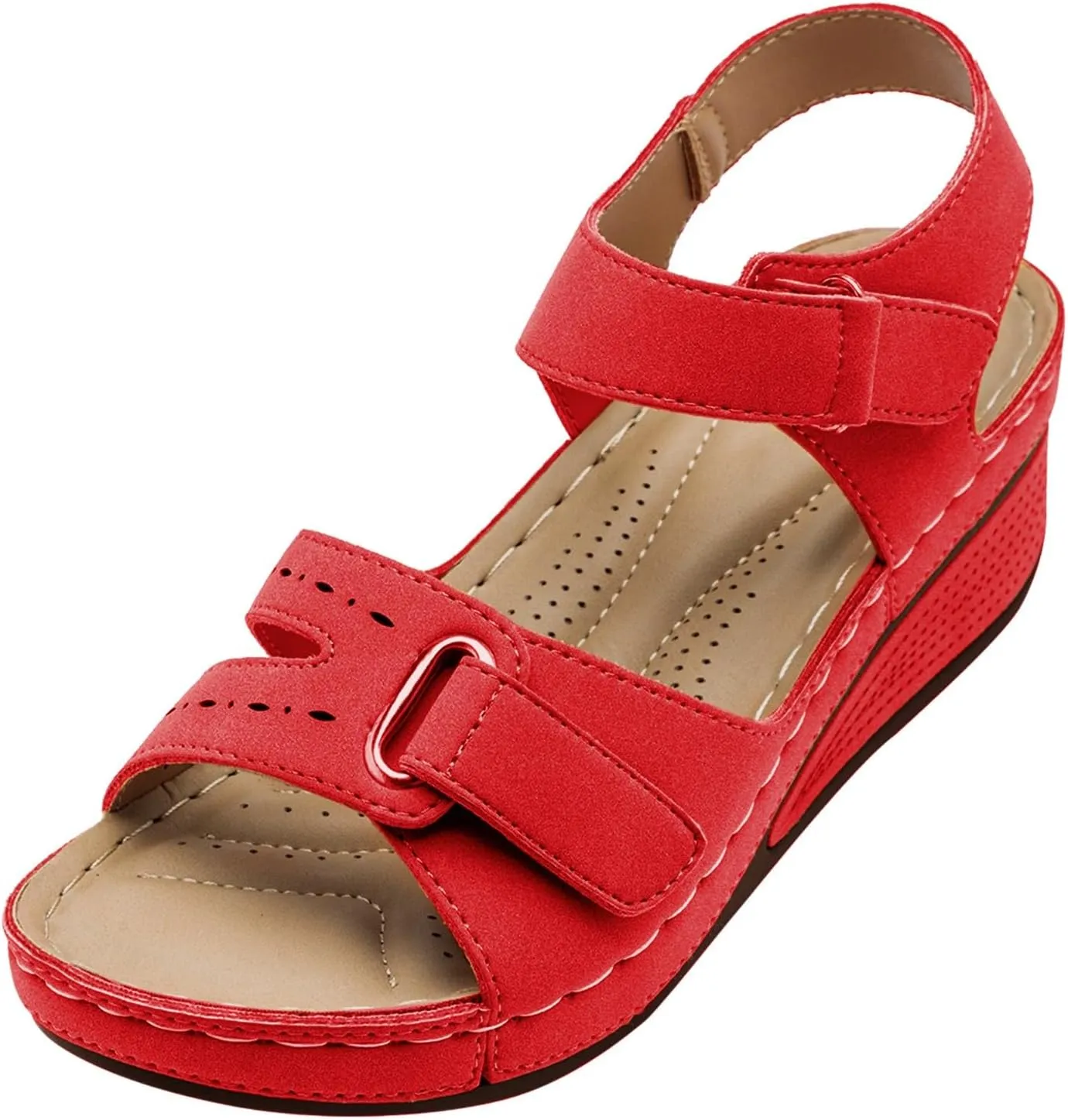 Cathalem Orthopedic Wedge Sandals for Women Summer Platform Ankle Strap Sandals Casual Open Toe Sandals Comfortable Outdoor Sandals