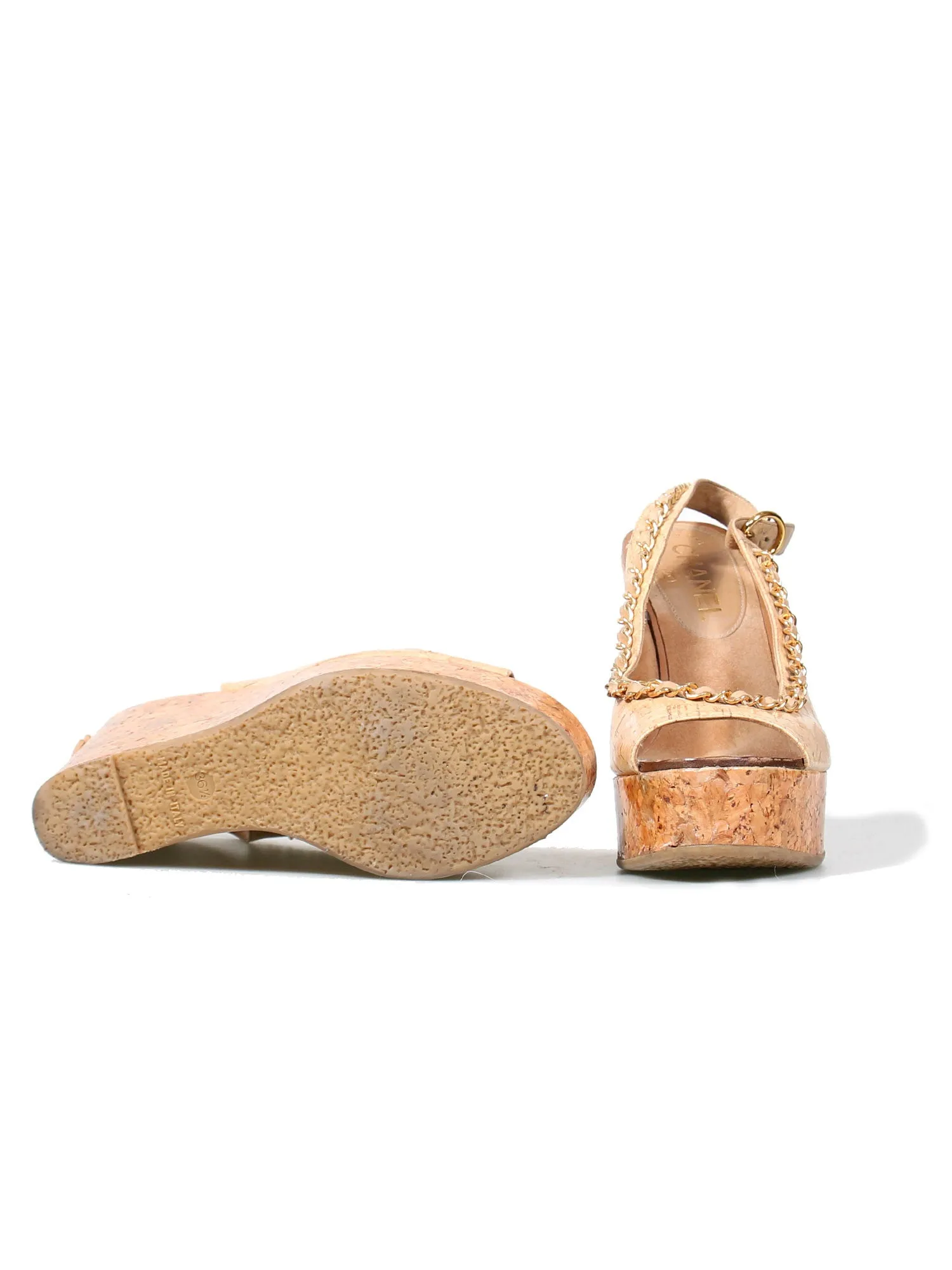 Chain-Link Slingback Wedges