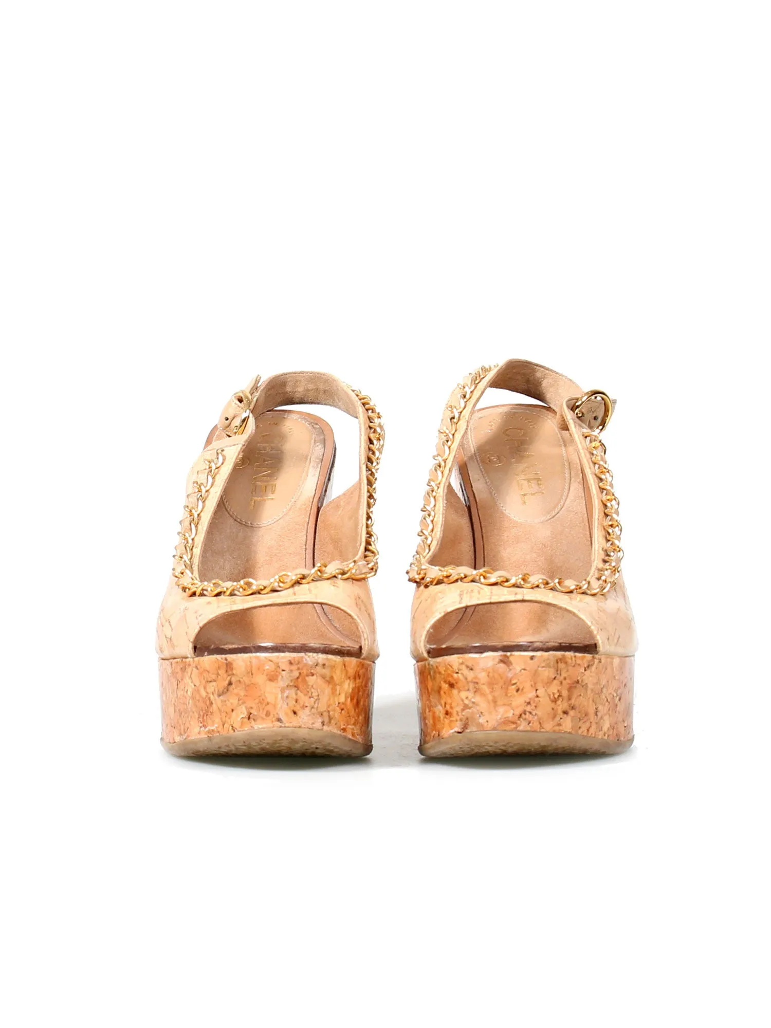 Chain-Link Slingback Wedges
