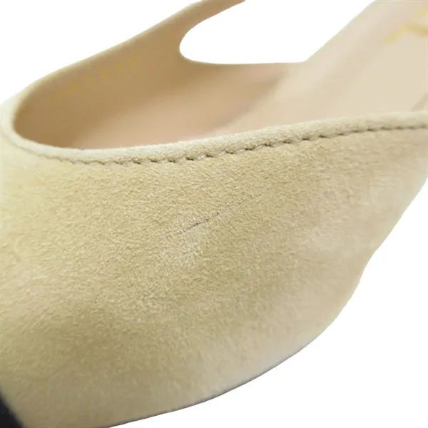 Chanel beige slingback pumps, 36.5