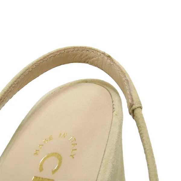 Chanel beige slingback pumps, 36.5