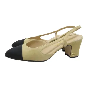 Chanel beige slingback pumps, 36.5