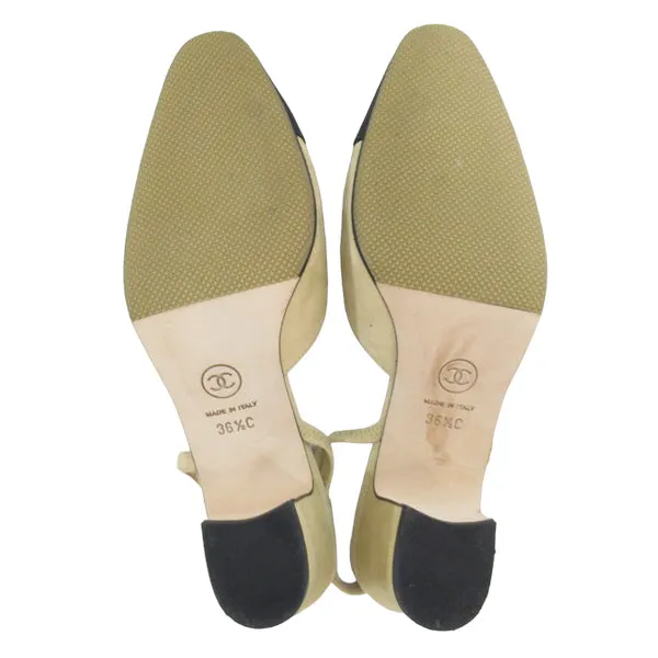 Chanel beige slingback pumps, 36.5