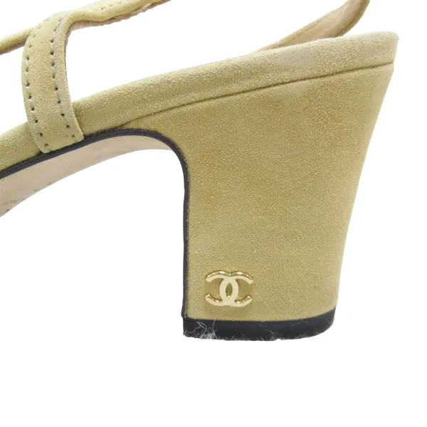 Chanel beige slingback pumps, 36.5