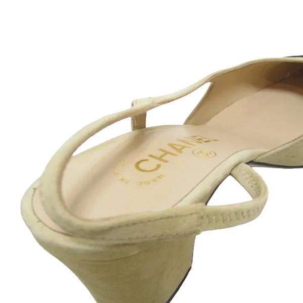 Chanel beige slingback pumps, 36.5