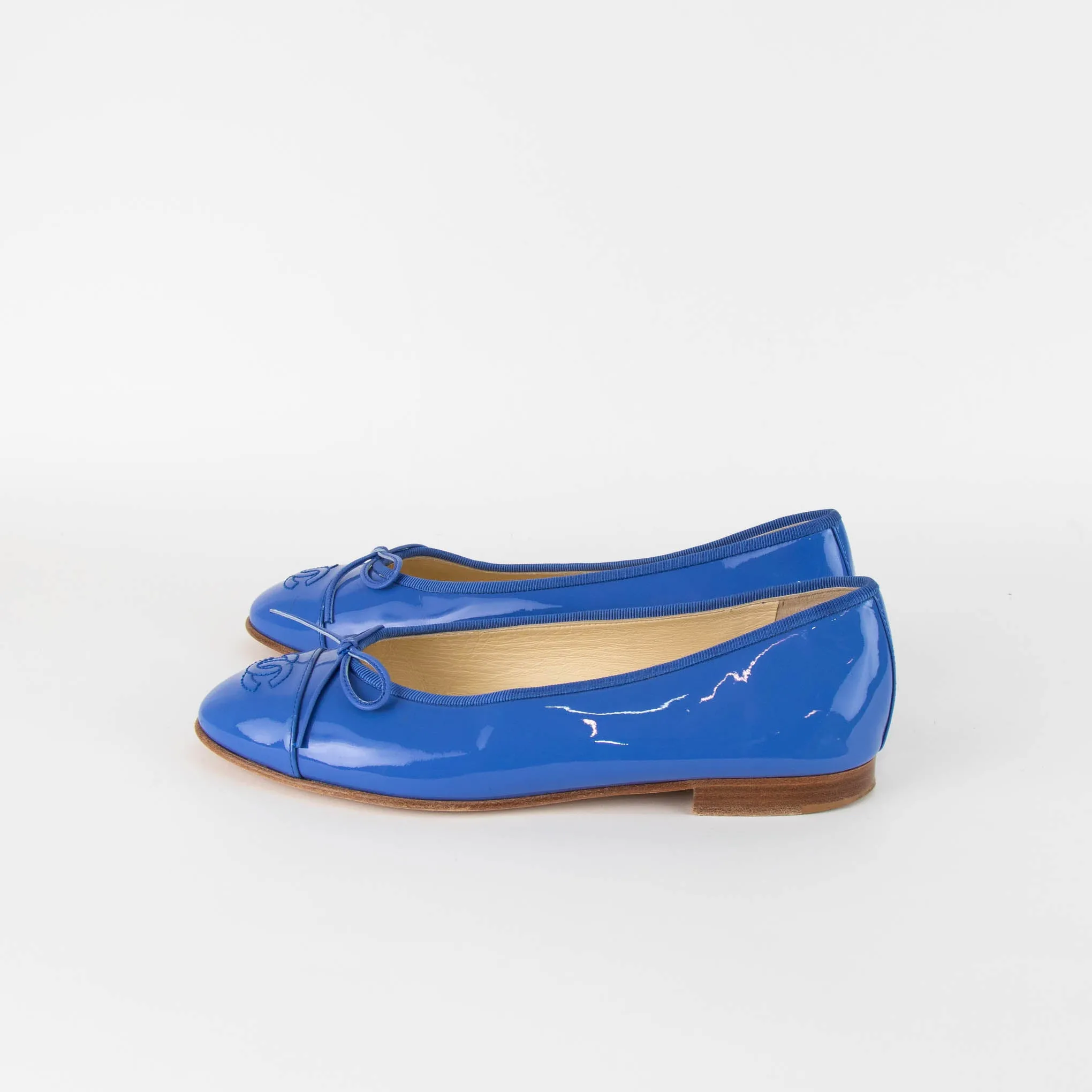 Chanel Lilac Patent Ballerina Pumps