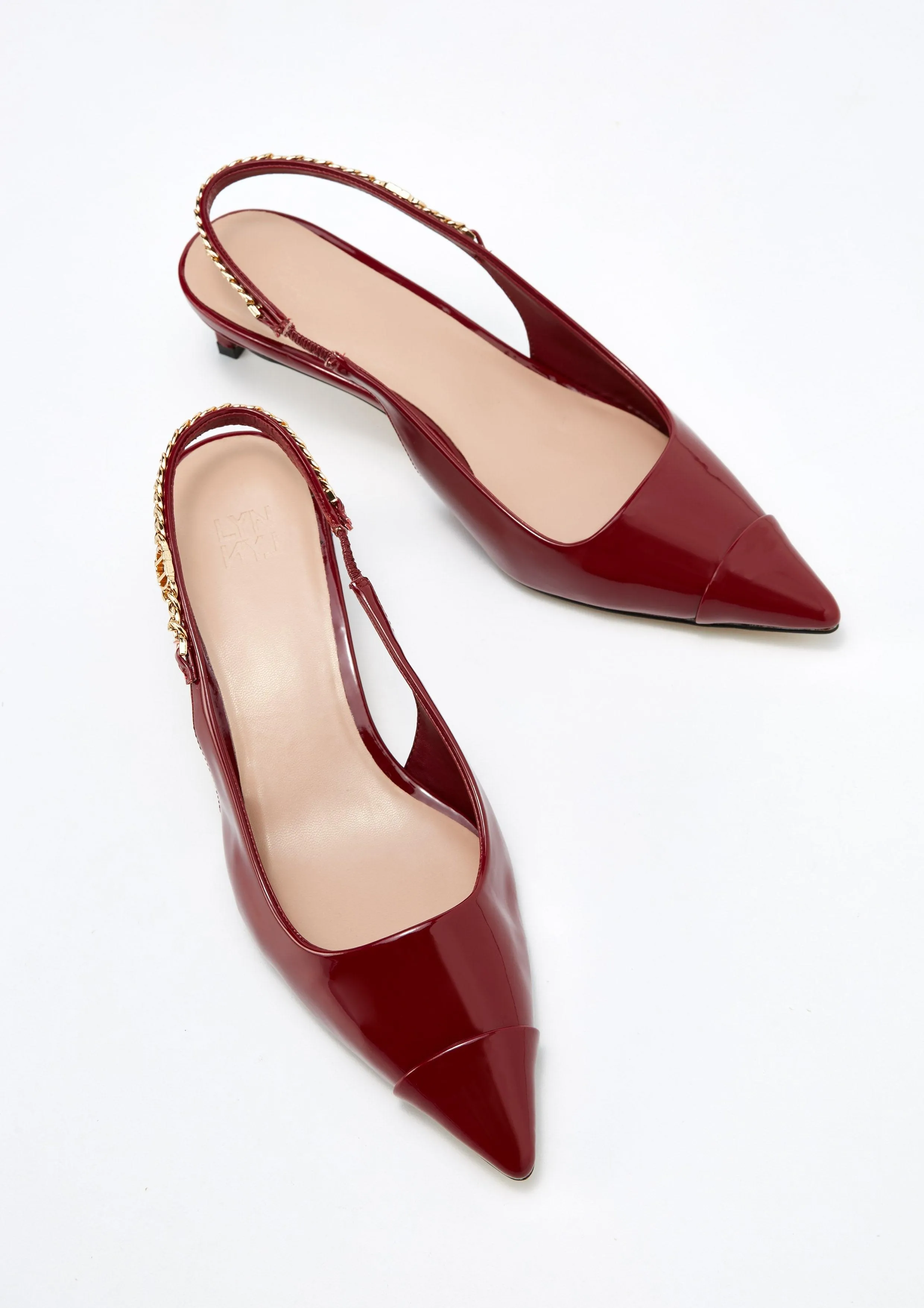 Chilly Heel Slingbacks Dark Red