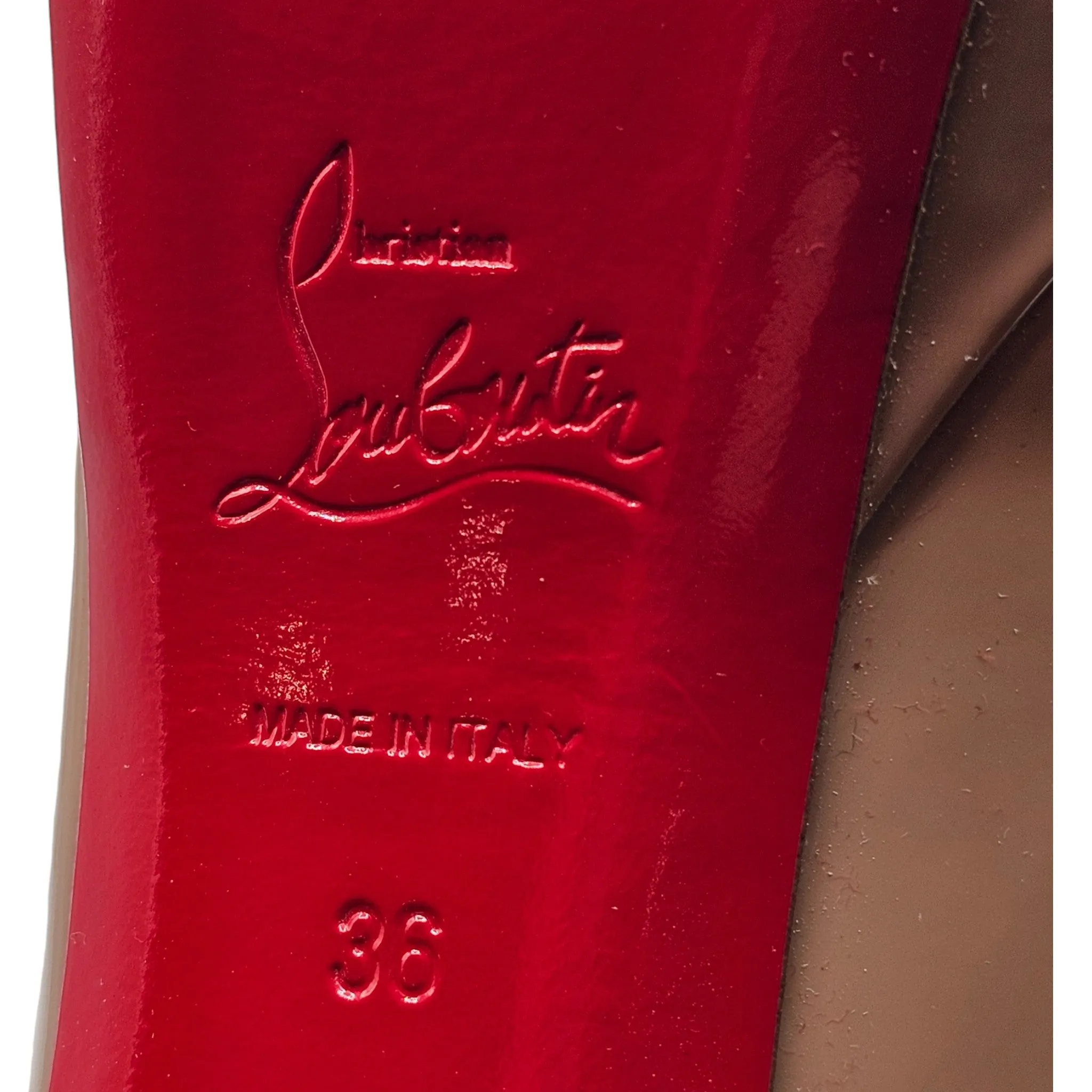 Christian Louboutin Lady Peep Pumps 150mm - Patent Leather - Nude