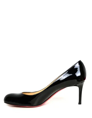 Christian Louboutin NEW Black Patent Leather Simple 70 Pumps sz 42