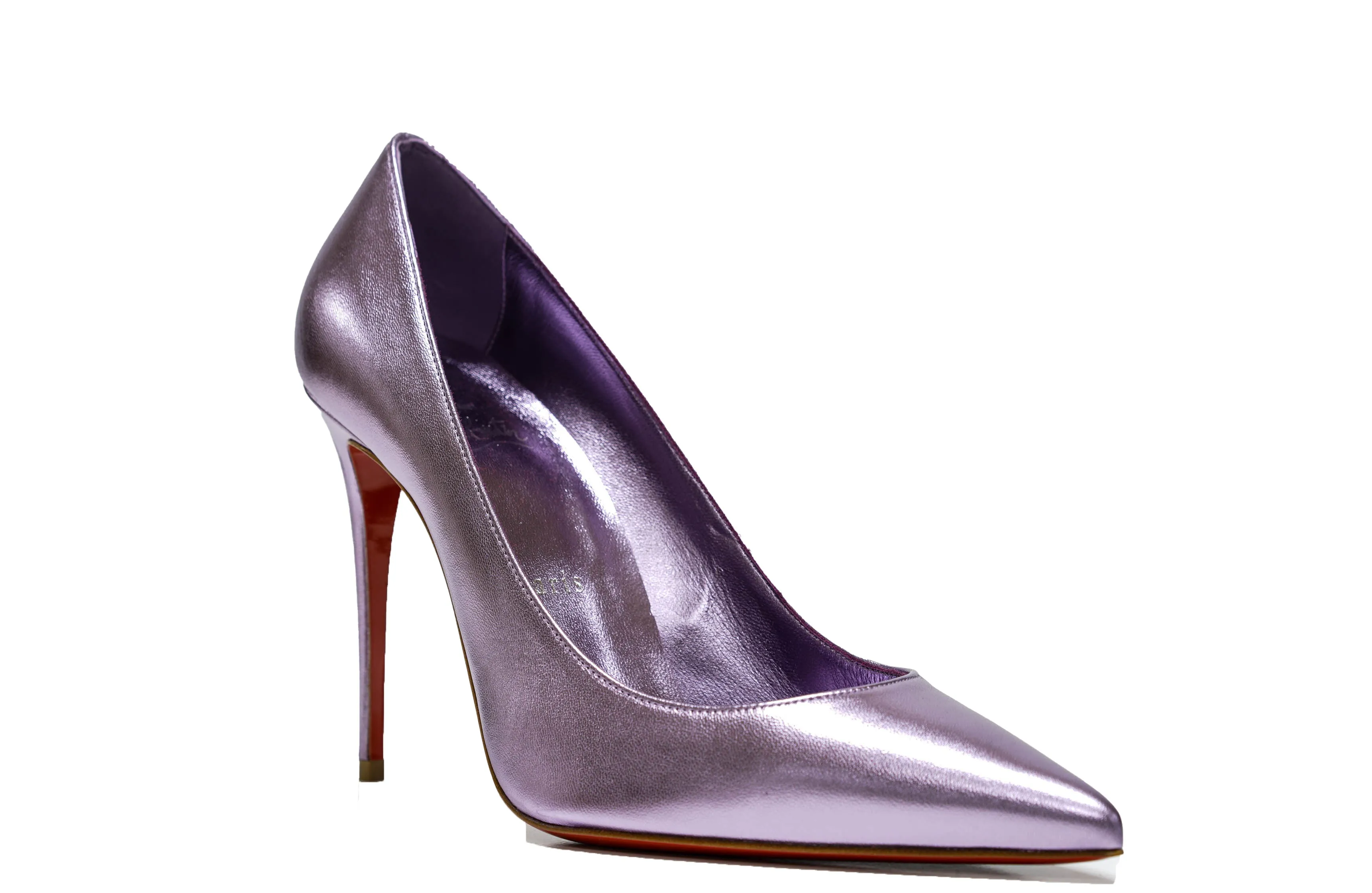 Christian Louboutin Women's Violet Metallic Pump Kate 100 40% OFF
