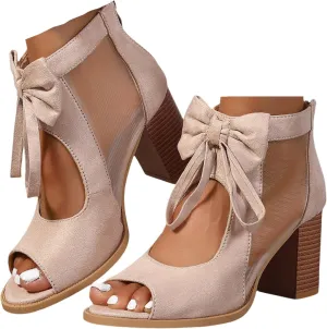 Chunky Heels For Women Wedding Open Toe Heeled Sandals Slip On Block Mid Heels Comfortable Party Dress Pumps Shoes