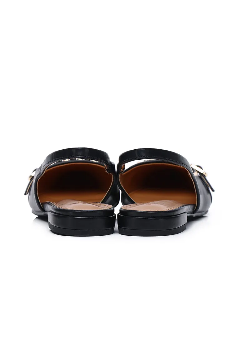 Clara Pointed Toe Ballerina & Flats (Black)