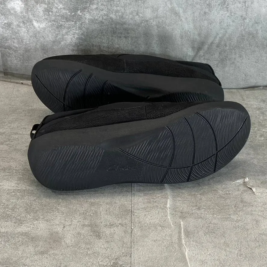 CLARKS Cloudsteppers Women's Wide Black Sillian Paz Slip-On Comfort Shoes SZ6.5W